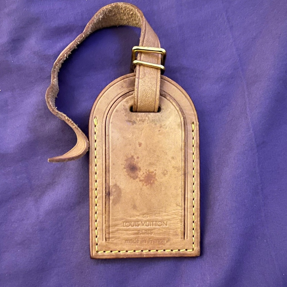 Louis Vuitton Tan Leather Luggage Tag